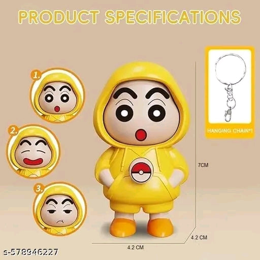 Face Changing Keychain with 3 Expressions 3D Cartoon